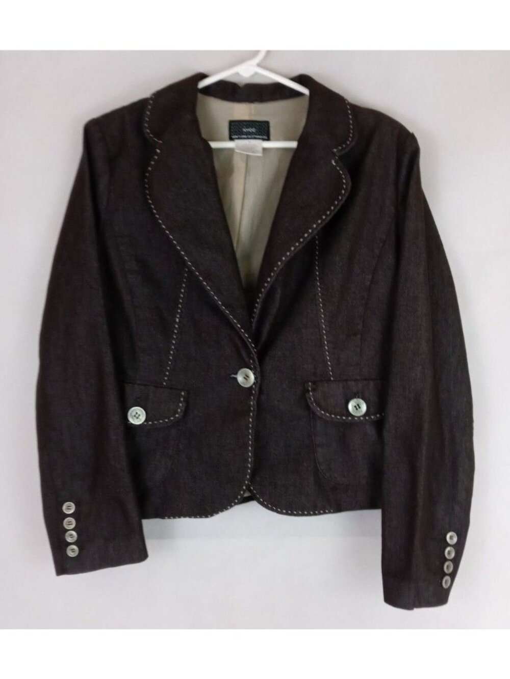 New York Clothing Co. Women's One Button Double Pocket Career Blazer Size Medium